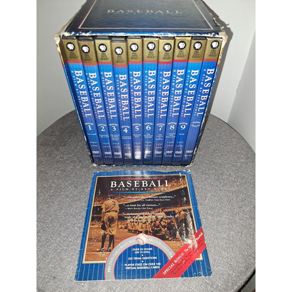 Baseball A Film By Ken Burns - PBS Gold 10-DVD Box Set - 1840-1994